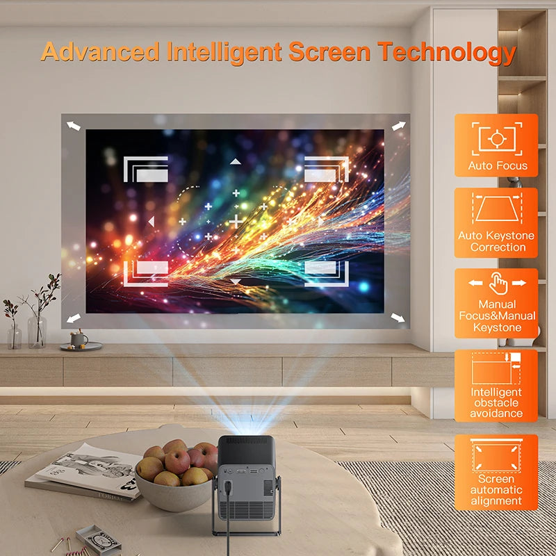HM103-A Projector 4K Android 13 Dual Wifi5 500ANSI Amlogic T950S BT5.2 1920*1080P Home Theater Cinema Mini Projectors